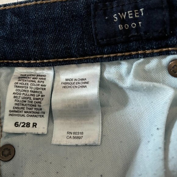 Lucky Brand womens jeans Sweet Boot size 6 regular - Picture 3 of 6